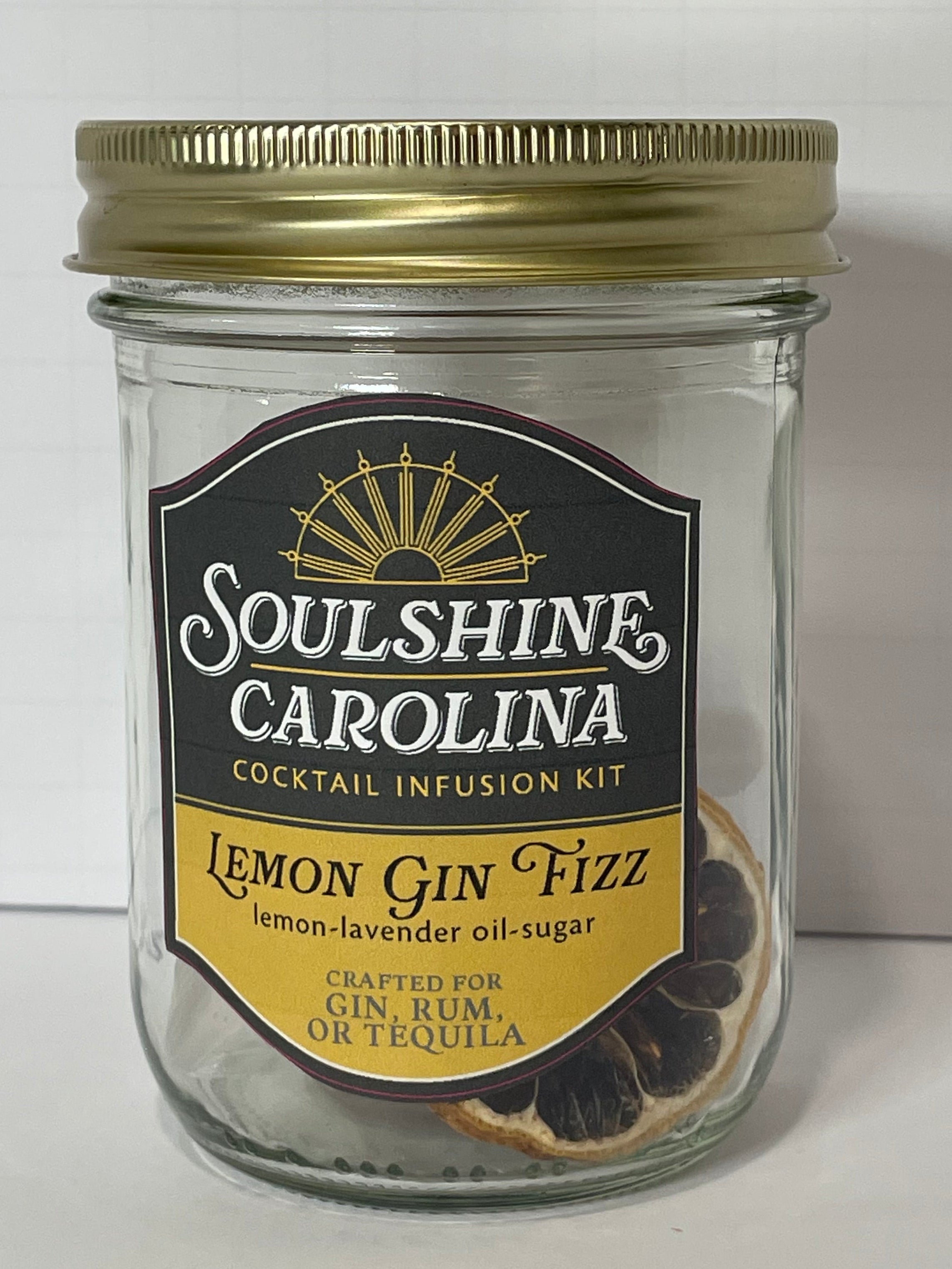 Lemon Gin Fizz cocktail infusion kit - Lemon + Lavender Oil + Demerara Sugar