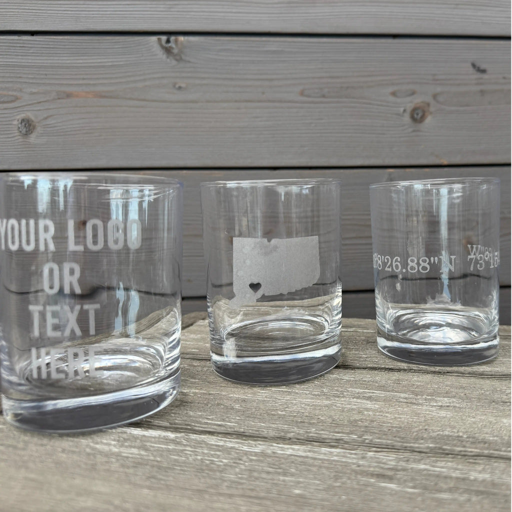 Personalized Laser Engraved Rocks Glass | 13 oz Custom Whiskey Glass