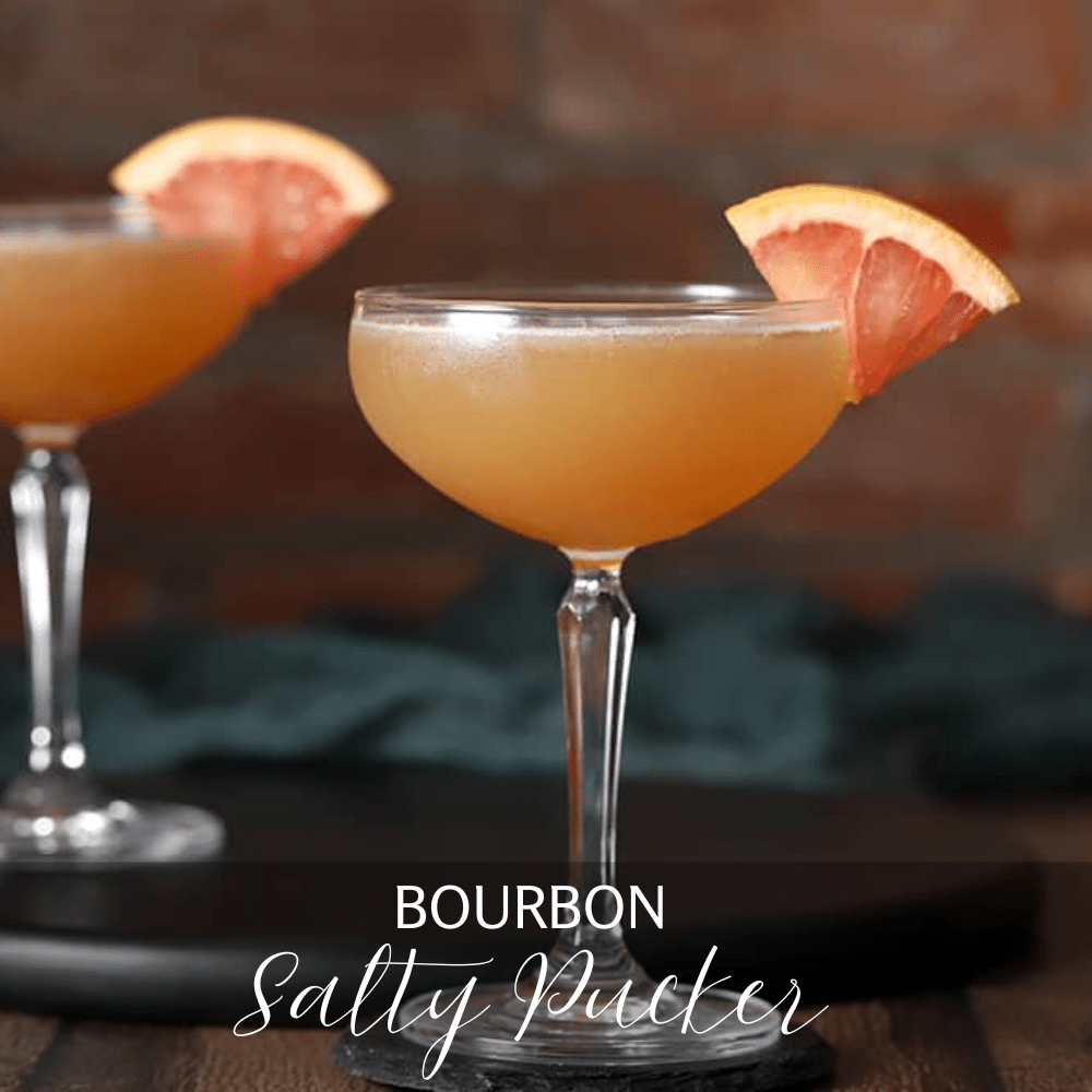 Salty Pucker, a bourbon-based cocktail using Salty Pucker cocktail infusion kit